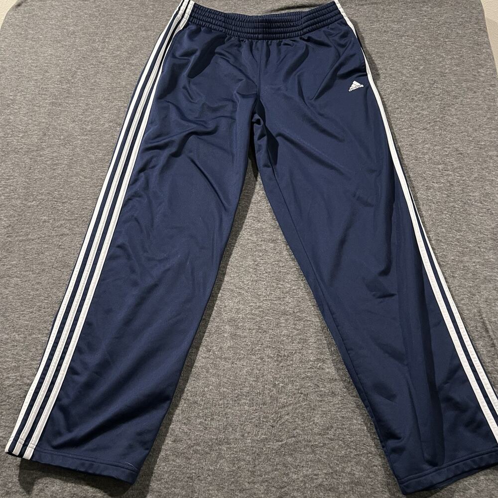 Adidas Boys XL Navy White Stripe Track Pants Joggers Size 18/20